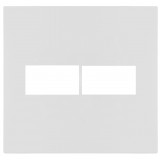 Placa 2 Módulos Separados com Suporte 4x4 - RECTA Branco Satin Fosco